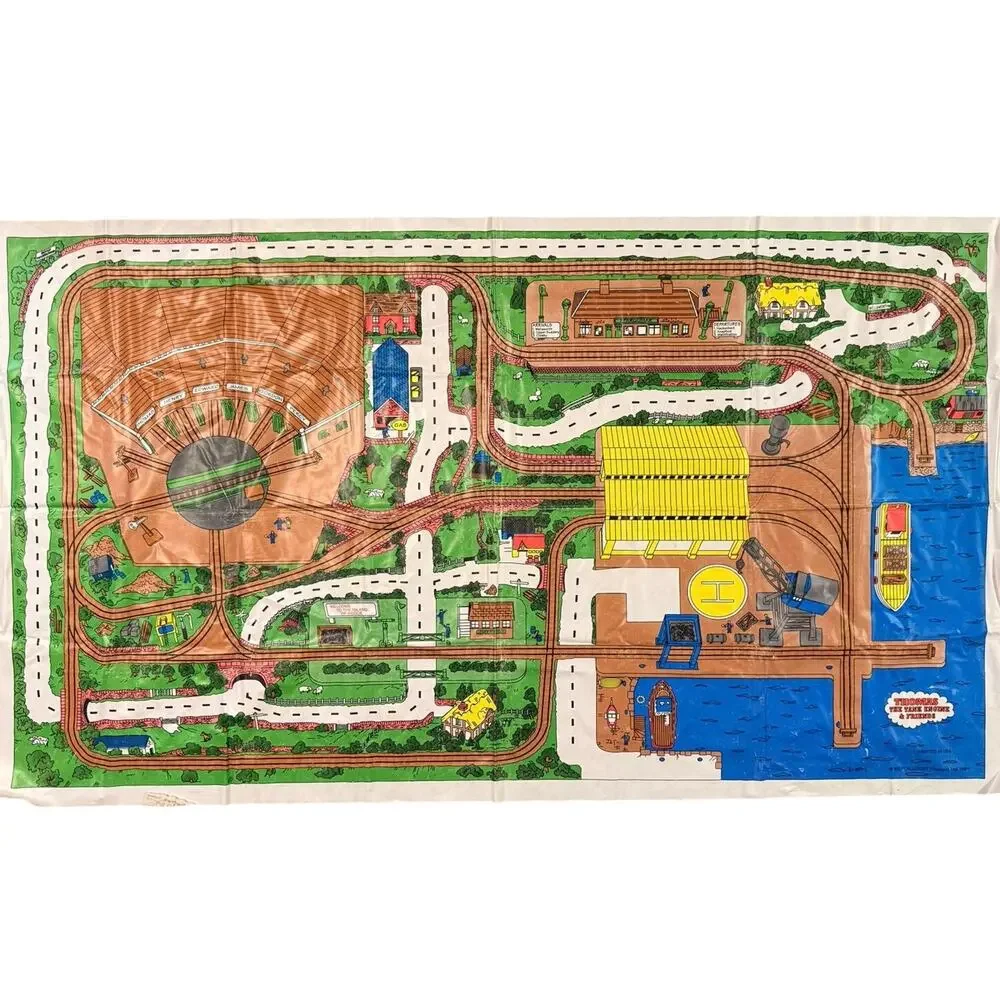 Vintage Thomas & Friends Island of Sodor Vinyl Playmat Deluxe Large 56x34 1994